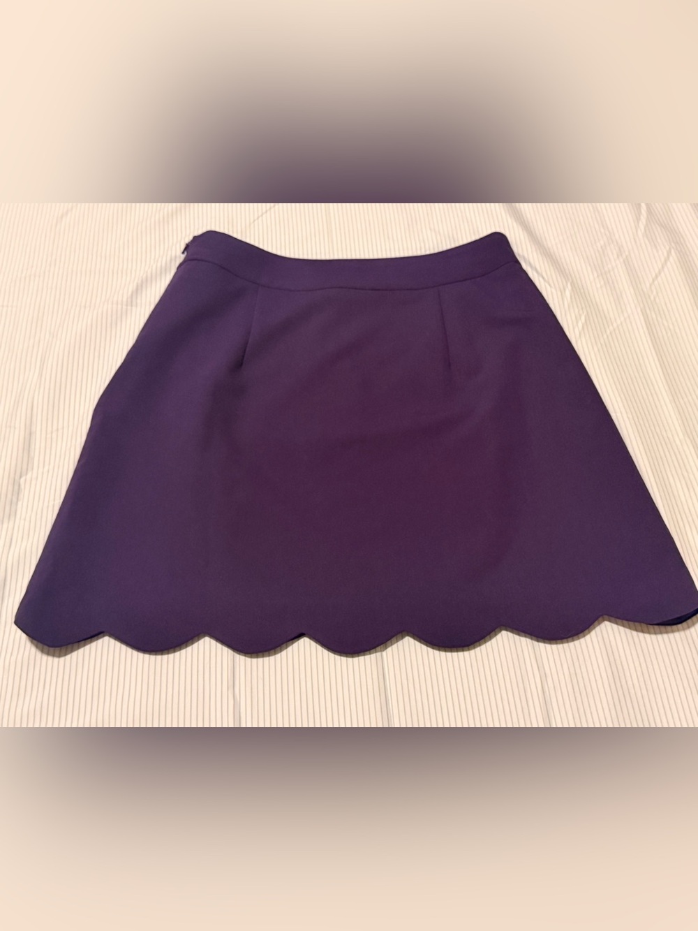 NWT - ASOS A-Line Mini Skirt with a Scalloped Hem - Size 4 - Deep Purple